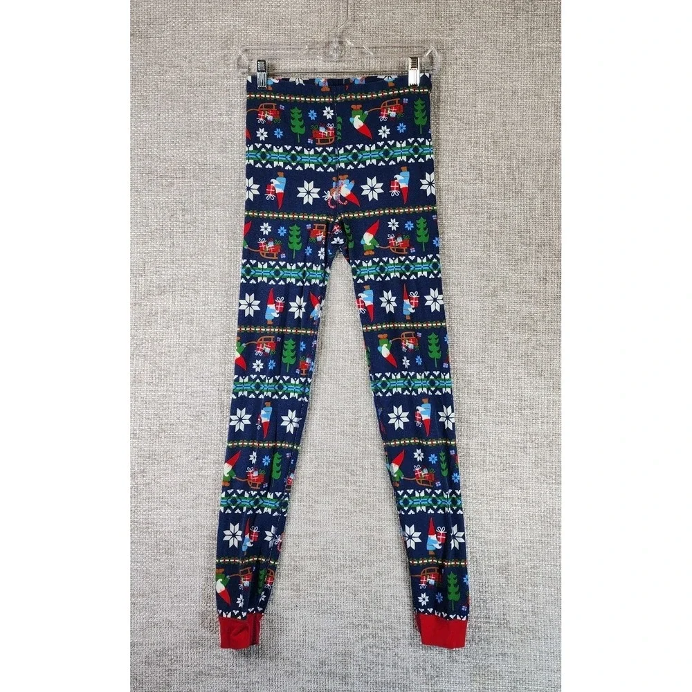 Hanna Andersson Organic Cotton Holiday Elf Pajama Set Youth US 14 Navy Blue